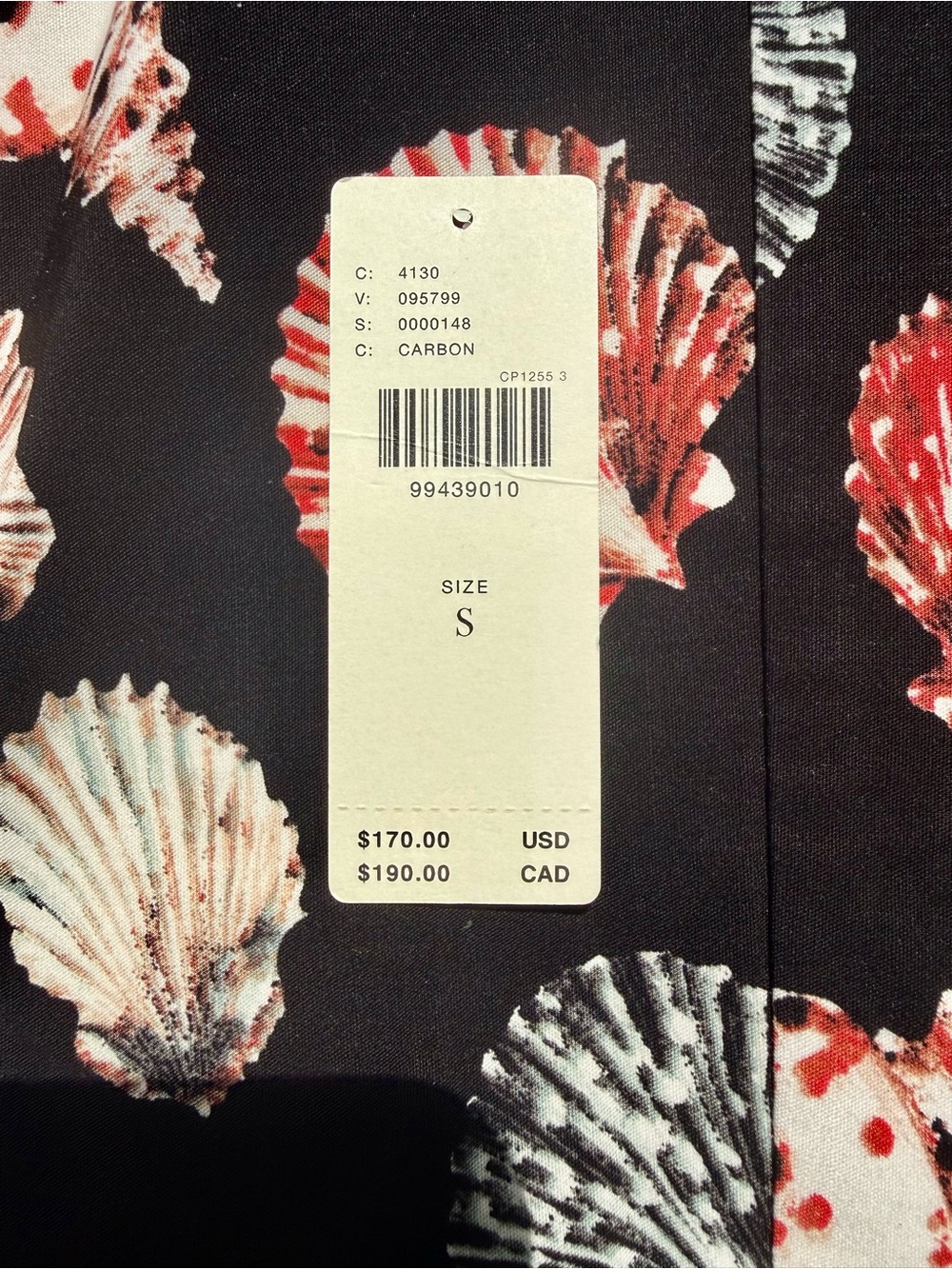 Anthropologie Black Strapless Seashell-Print Midi Dress - Picture 5 of 5